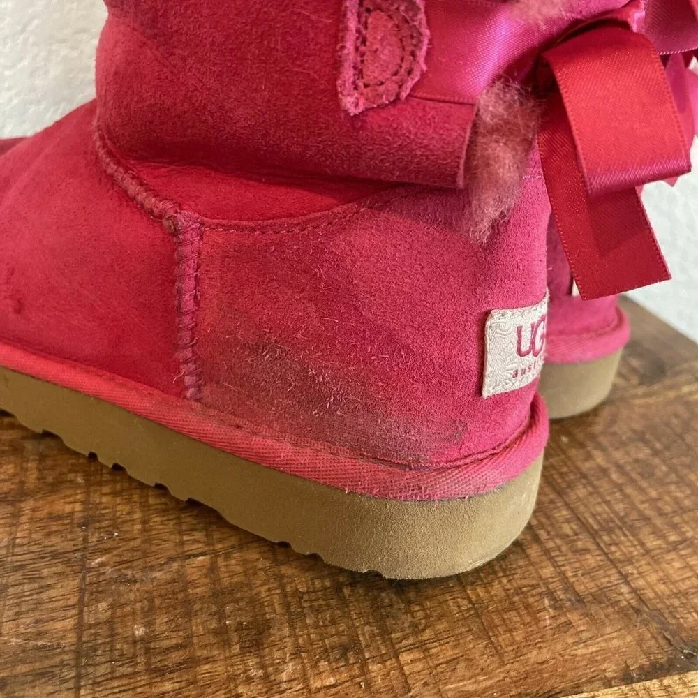 UGG Australia Kid's Bailey Bow II BOOTS Pink  SIZE US 3 Big Kids Girls